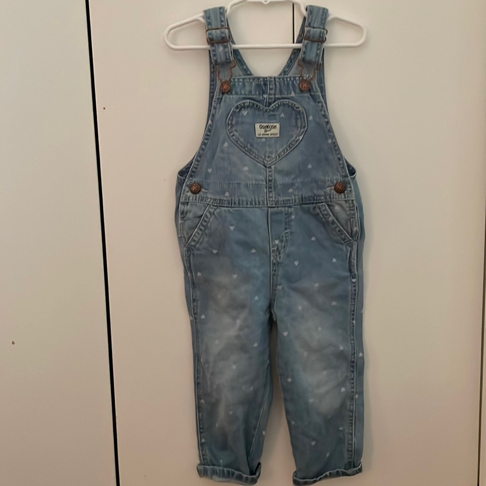 NWOT Osh Kosh Denim Heart Overalls